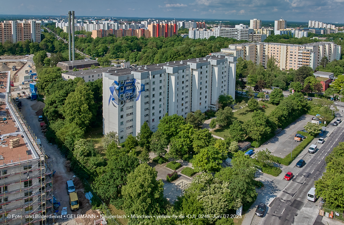 07.06.2023 - Graffiti aus der Luft und Ebene am Karl-Marx-Ring in Neuperlach